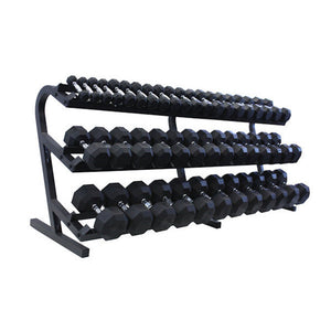 Troy VTX (5-100 lb) Rubber Dumbbells w/ Rack