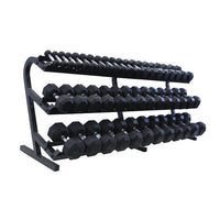 Troy (5-100 lb) Rubber Hex Dumbbells & Rack
