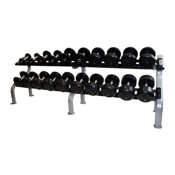 Troy Rubber Pro-Style Dumbbell Set w/ Rack