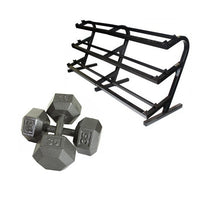 Troy (5-100 lb) Hex Dumbbell Set w/ Rack
