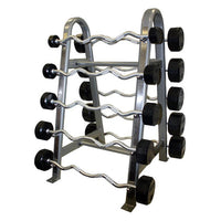 Troy 12-Sided Rubber Barbell Set & Rack
